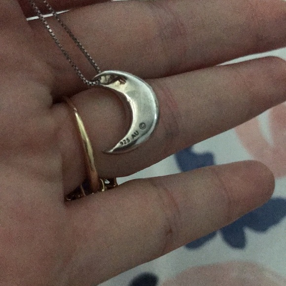 Austrian crystal moon necklace in sterling silver 🌙 - Picture 2 of 6